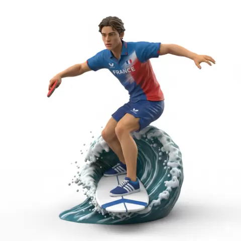 Alvaro Robles strong stance, table tennis player, ping pong player, table tennis athlete, ping pong athlete, racket sport, paddle sport, surfing athlete, wave riding, surf action, ocean surfing