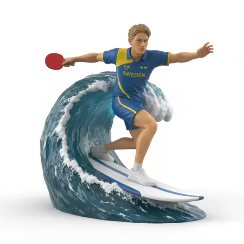 Darko Jorgic aggressive surfing, table tennis player, ping pong player, table tennis athlete, ping pong athlete, racket sport, paddle sport, surfing athlete, wave riding, surf action, ocean surfing