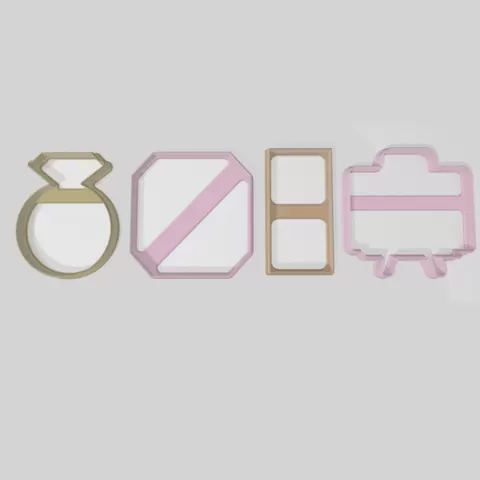 Wedding set cookie cutters