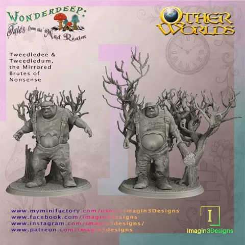 Tweedledee & Tweedledum, The Mirrored Brutes of Nonsense by Imagin3Designs