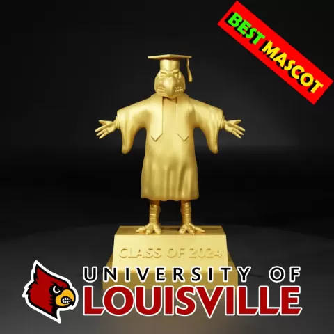 GRADUATION MASCOT UNIVERSITY OF LOUISVILLE - 3D PRINT - KHUONGTAINANG