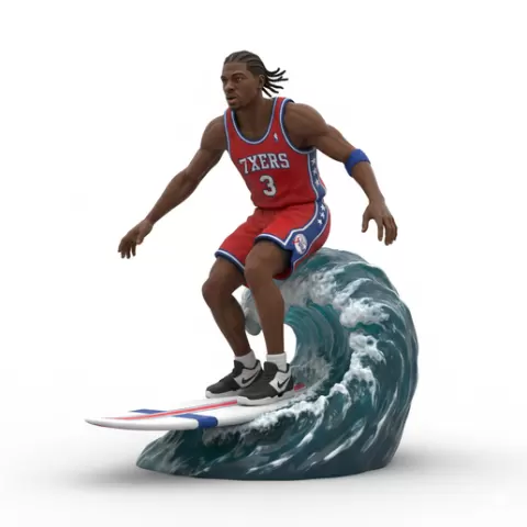 Iverson crossover stance surfing, football, soccer, player, athlete, sport, surfing, wave, surf, ocean, beach, action, dynamic, pose, figurine, model, stl, printable, collectible, realistic, statue