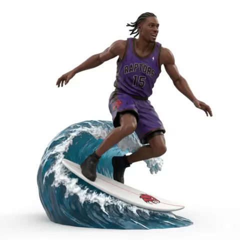 Vince Carter aerial surfing, football, soccer, player, athlete, sport, surfing, wave, surf, ocean, beach, action, dynamic, pose, figurine, model, stl, printable, collectible, realistic, statue
