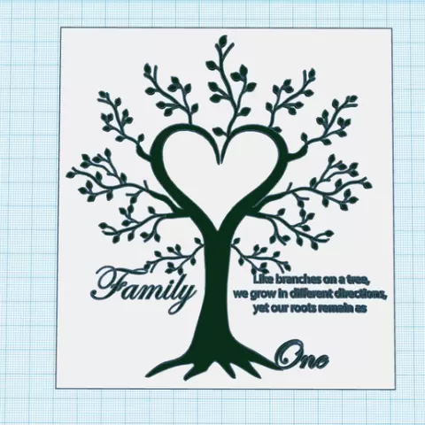 Heart Family Tree, inspirational saying, love gift, Tree of Life