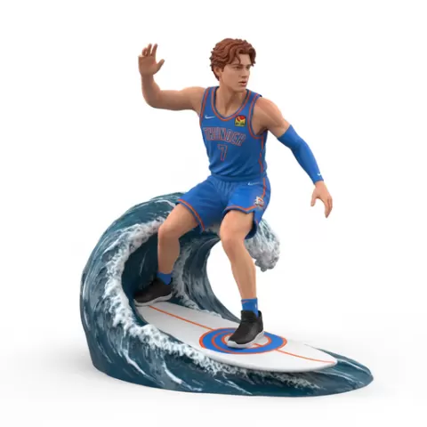 Josh Giddey smooth glide, football, soccer, player, athlete, sport, surfing, wave, surf, ocean, beach, action, dynamic, pose, figurine, model, stl, printable, collectible, realistic, statue