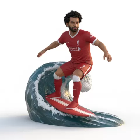 Vinícius Jr. freestyle surfing, football, soccer, player, athlete, sport, surfing, wave, surf, ocean, beach, action, dynamic, pose, figurine, model, stl, printable, collectible, realistic, statue