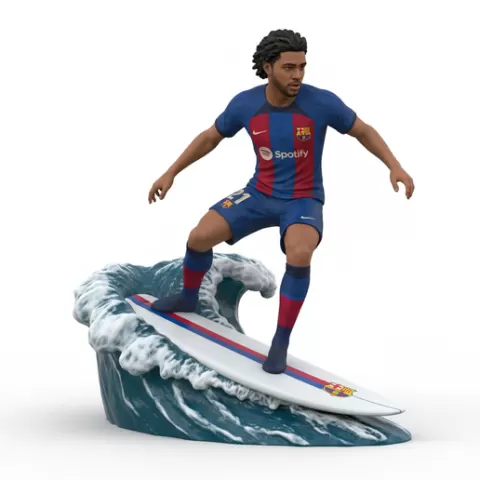 Virgil van Dijk surfing dominant, football, soccer, player, athlete, sport, surfing, wave, surf, ocean, beach, action, dynamic, pose, figurine, model, stl, printable, collectible, realistic, statue