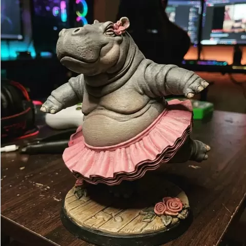 Ballerina Hippo Statue