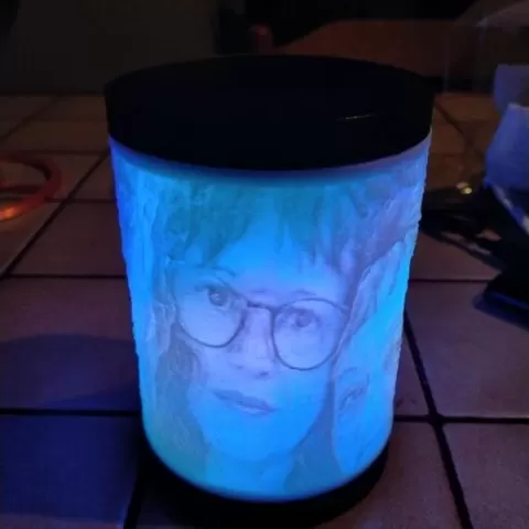 Luminous lithophane lamp