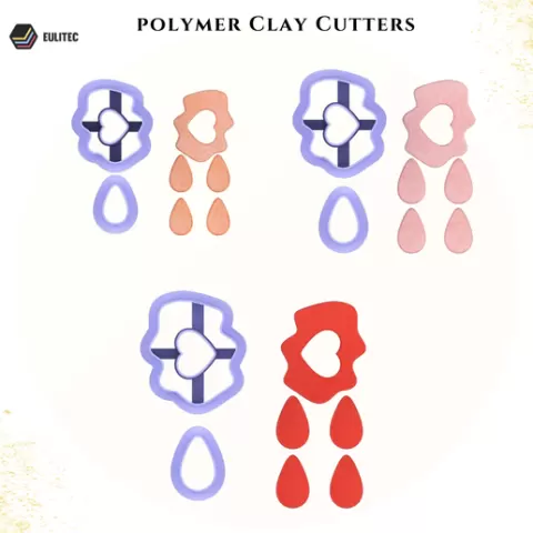 POLYMER CLAY CUTTER/scrambled Hearts 3 sizes/EULITEC.COM