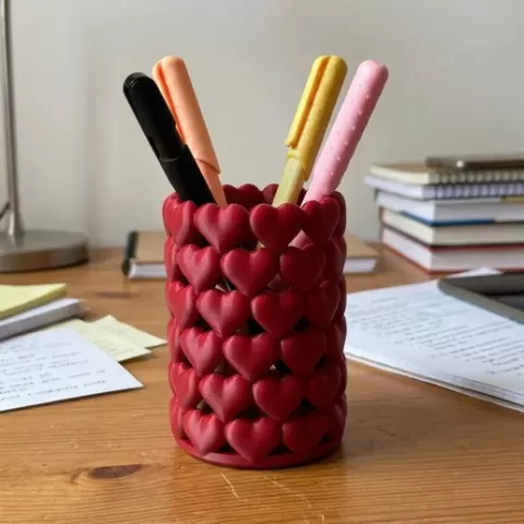 Romantic Heart Pen Holder