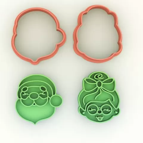 Cookie cutter mama noel and papa noel-Cookie cutter mummy and santa claus