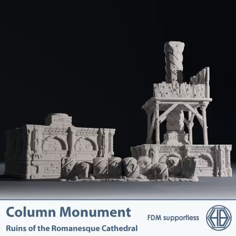 Temple ruins monument column by HexBrick