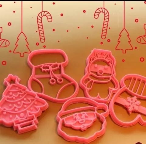 christmas set 5 cookie cutters