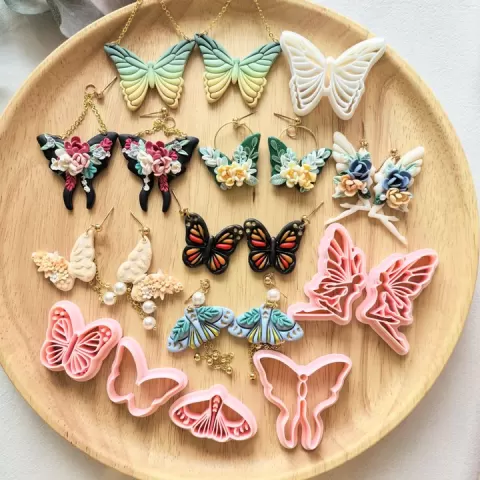 3D-Printed Butterfly Cutter & Mold Set – Assorted Shapes for Floral polymer Clay cutters Jewelry & Crafts by polymer