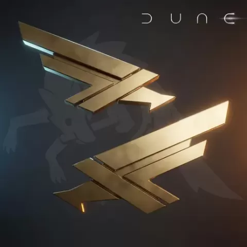 Dune movie 2021 2024 3D model pin of Duke Leto and Paul Atreides for cosplay