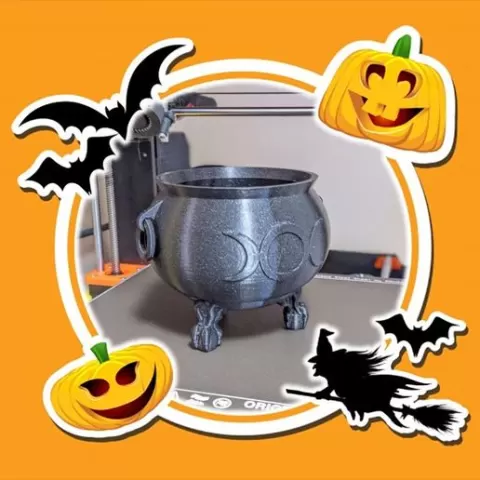 Chaudron Moon avec anses fonctionnelles et pieds de dragons - Moon cauldron with functional handles and dragon feet - Halloween - Witch