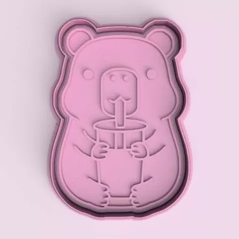 capybara drinking boba cutter - Crafteros
