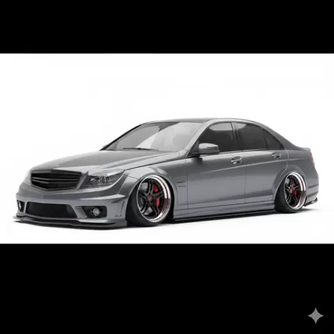 Slammed Mercedes C-Class, car, rc car, bmw, mercedes w140, z4 e85, škoda octavia 3, off road, kart, bumper, handbrake, rally, racing, sim racing, car part, car model, vehicle model, scale car, automotive, electric car, wheel