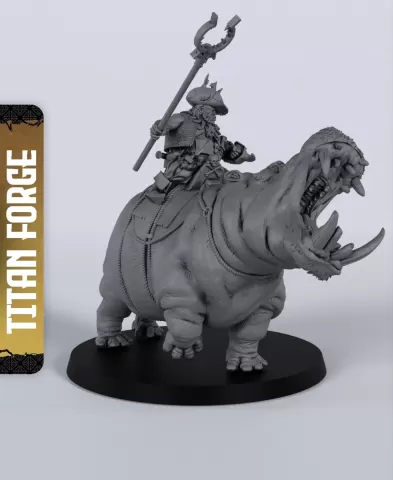 Ogre Hippopotamus Hero - With Free Dragon - 5e DnD Inspired for RPG and Wargamers