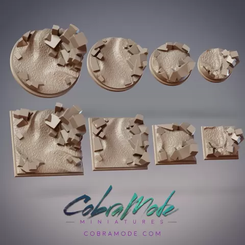 Cubic Crystal Base Pack (8pcs) - Round and Square Versions