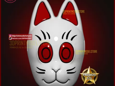 Grandpa Gohan Mask - Dragon Ball - Japanese Kitsune Cat Mask - 3DPRINTMODELSTORE