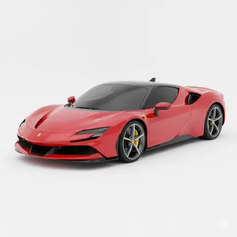 Ferrari SF90 Stradale, car, vehicle, automobile, supercar, sportscar, coupe, sedan, racing, car STL, model car