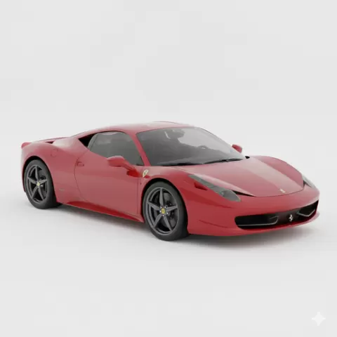 Ferrari 458 Italia, car, vehicle, automobile, supercar, sportscar, coupe, sedan, racing, car STL, model car