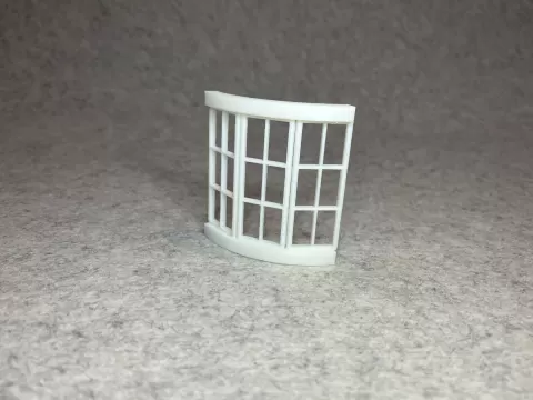 Dollhouse bow window miniature house