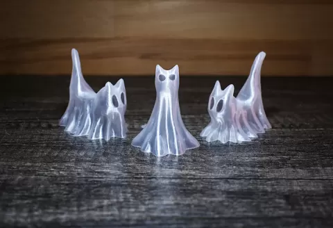 Halloween Ghost Cat Trio.3mf
