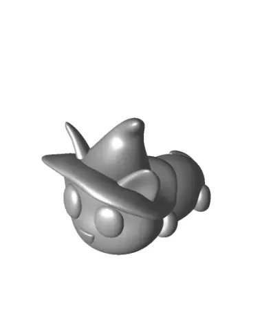 Spooky Cat with Witch hat - stl file