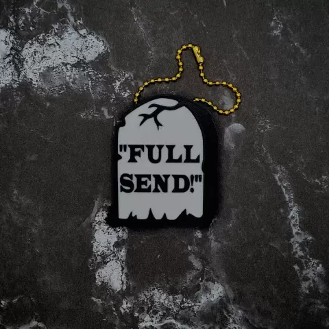Full Send Gravestone Keychain