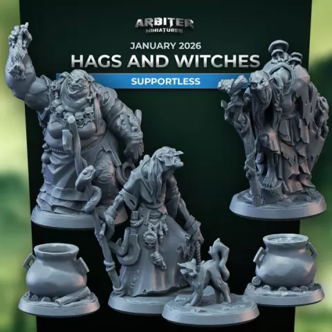 Arbiter Miniatures January 2026 Hags and Witches. Supportless by Arbiter Miniatures - by Theis Haagh Jakobsen