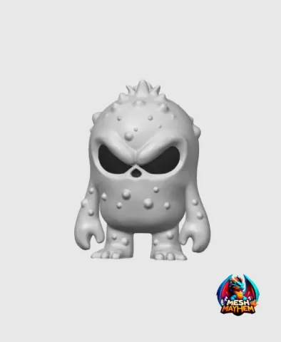 Grumpy Chibi Monster - Mesh Mayhem