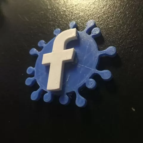 Facebook Virus Logo badge