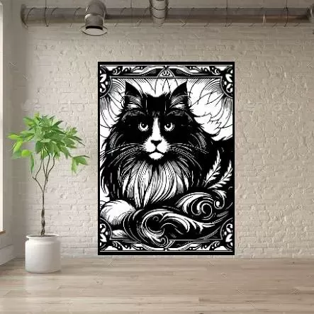 cat wall art panel - Danu Pubudu