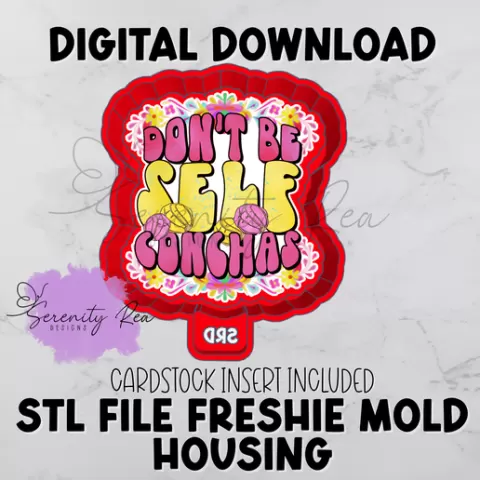 don't be self conchas stl freshie mold housing with PNG cardstock insert