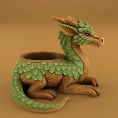 Leafy Dragon Planter 3D Model STL - HIve