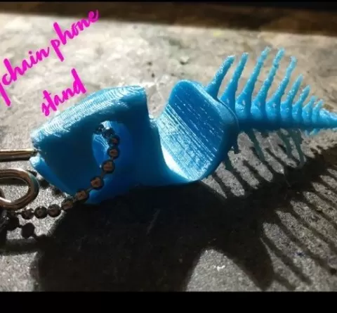 skeletal fish keychain cellphone stand