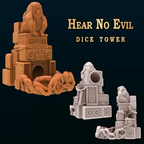Hear no Evil Dice Tower by Fantasy 3D Tabletop