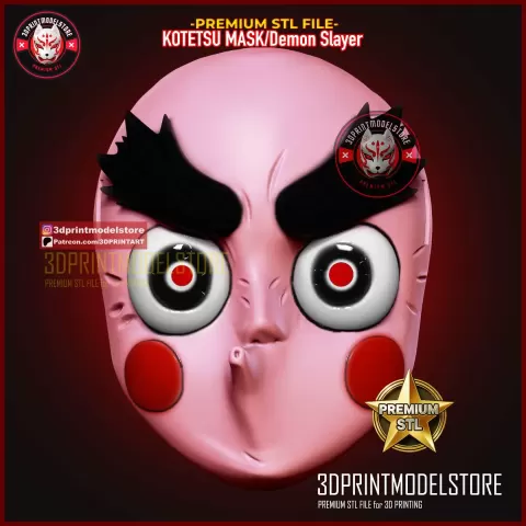 Kotetsu Mask - Demon Slayer - Kimetsu no Yaiba Cosplay Anime - 3DPRINTMODELSTORE