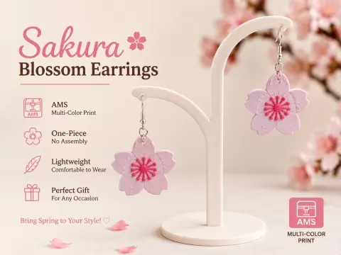 Sakura Blossom Earrings | AMS One-Piece Print
