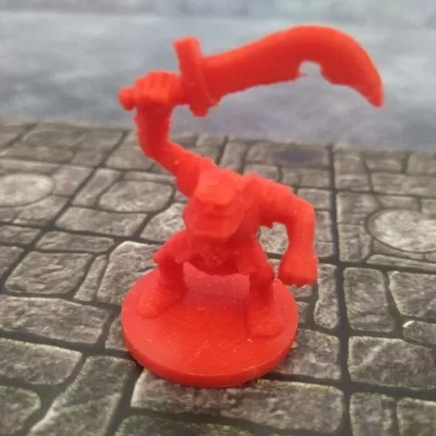 HeroQuest Orc with notched sword (circle base)