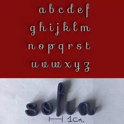 SOFIA lowercase 3D letters STL file