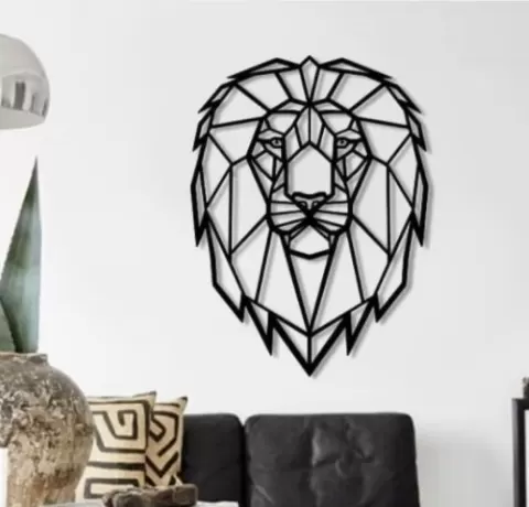 Lion head Wall Sculpture 2D