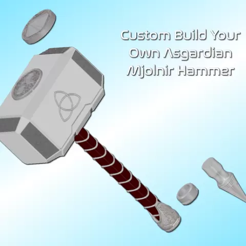 Custom Build YOUR Asgardian Mjolnir Hammer | Design Your Own Hammer | Wall Mount Option Available| By Collins Creations 3D