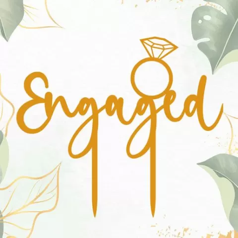 Engaged Cake Topper