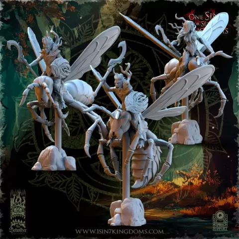 Evergreen Elves Spirits of the Forest Riders by The Beholder Miniatures
