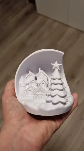 Christmas village with tree