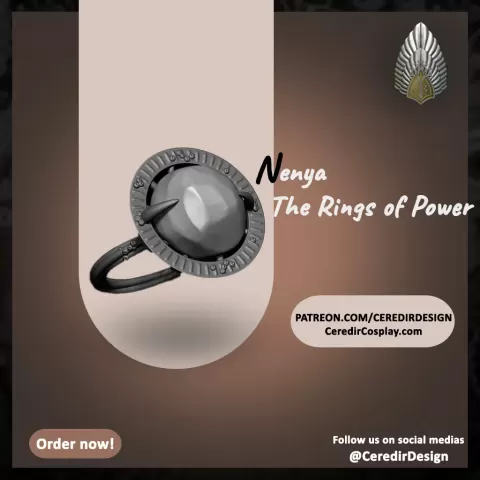 Elvish Rings Nenya lord of the rings 3D DIGITAL DOWNLOAD - CeredirDesign